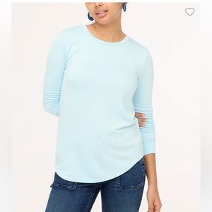 J crew Long-sleeve super-comfy crewneck tee Vintage Sky Blue Size Large NWT